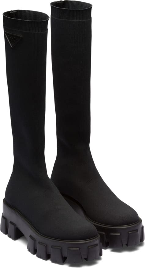 prada monolith knit boots|prada monolith boots women's.